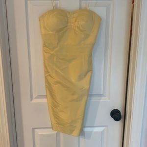 Yellow strapless dress
